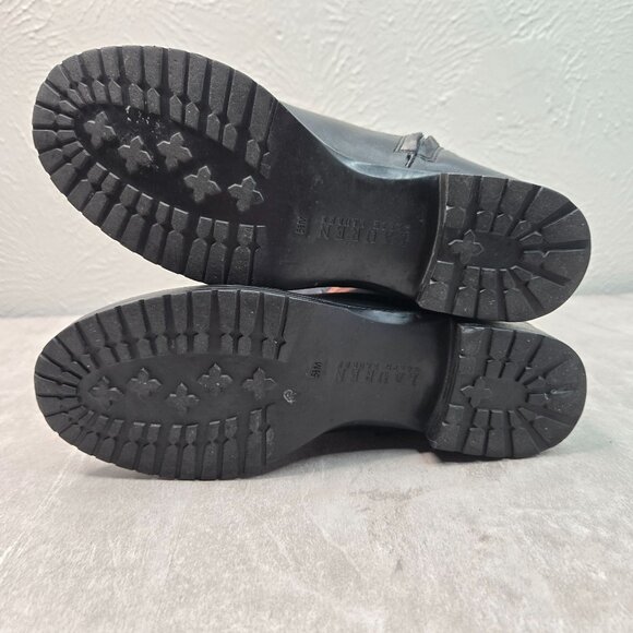 Ralph Lauren Equestrian Boots 5.5 Black Knee High Tall Western Riding Low Heel - Picture 7 of 14